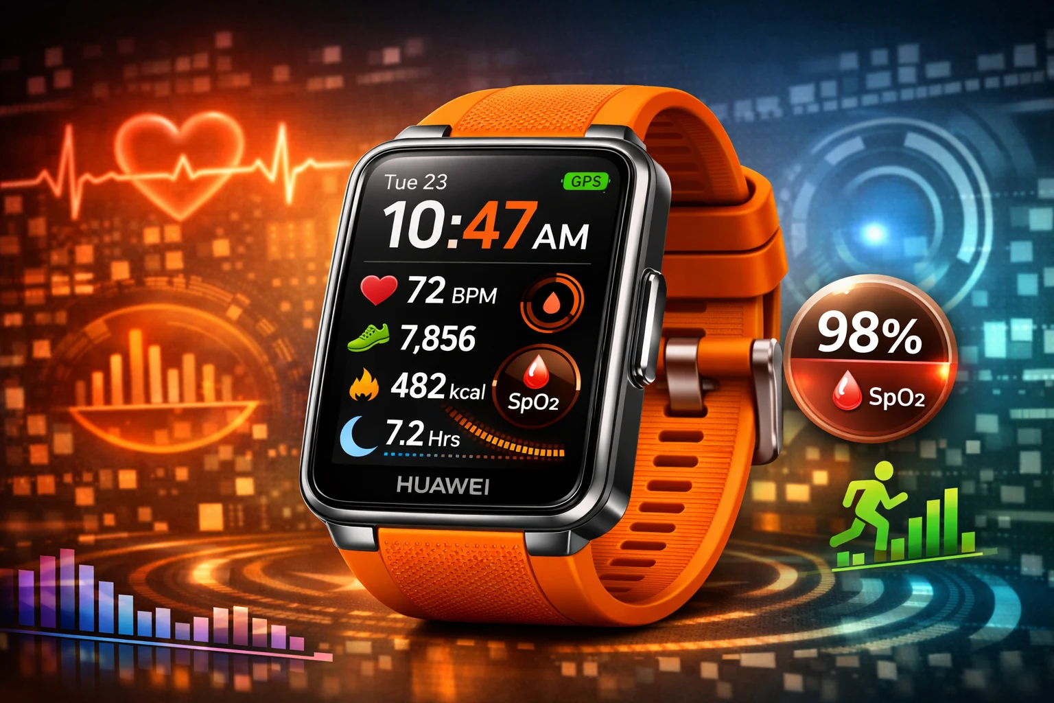 Huawei Watch Fit 5 Pro kini dilengkapi fitur pemantauan kesehatan jantung dan risiko gula darah yang lebih presisi.