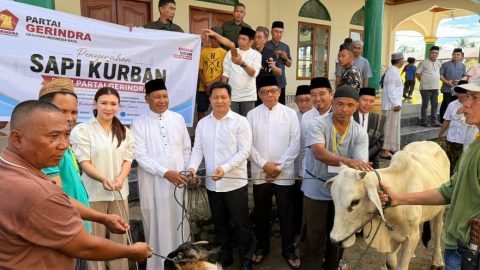 Dhea Lumenta Tegaskan Komitmen Gerindra saat Penyaluran Kurban di Desa Babo