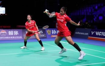 Rachel/Febi kalah di partai keempat semifinal Uber Cup 2026. (Arsip PBSI)