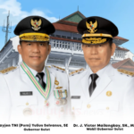 Gubernur Sulawesi Utara Yulius Selvanus (kiri) bersama Wakil Gubernur Victor Mailangkay (kanan), yang berhasil membawa pertumbuhan ekonomi Sulut tahun 2025 tumbuh positif sebesar 5,66 persen serta merealisasikan berbagai program strategis daerah.