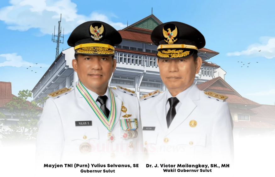 Gubernur Sulawesi Utara Yulius Selvanus (kiri) bersama Wakil Gubernur Victor Mailangkay (kanan), yang berhasil membawa pertumbuhan ekonomi Sulut tahun 2025 tumbuh positif sebesar 5,66 persen serta merealisasikan berbagai program strategis daerah.