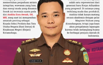 Mengenal Lebih Dekat Andika Esra Awoah: Jaksa Muda Berpengalaman yang Dipercaya Pimpin Datun Kejari Kotamobagu 2 Andika Esra Awoah, SH, MH, Kasi Datun Kejari Kotamobagu