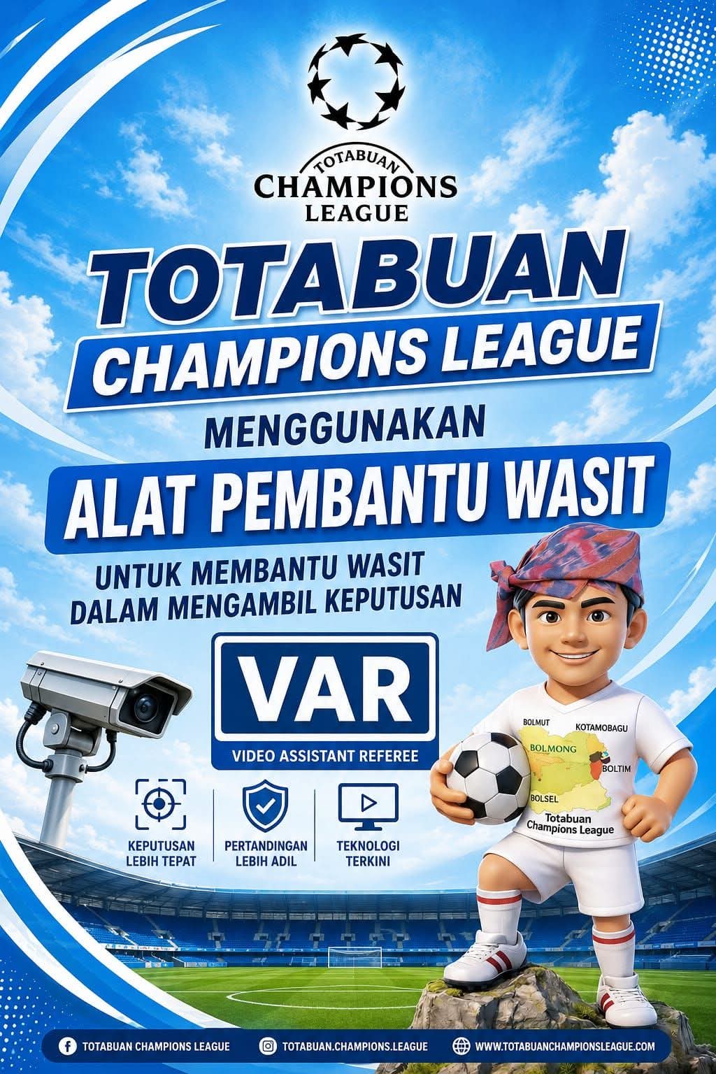 Totabuan Champions League Cup 2026 Kotamobagu Resmi Gunakan VAR 2 Poster Pengumuman Penggunaan VAR di Turnamen Totabuan Champions League Cup 2026