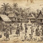 Aktivitas masyarakat tradisional di Sulawesi Utara, menggambarkan jejak kehidupan dan budaya lokal yang menjadi bagian dari pertanyaan tentang asal-usul manusia pertama di utara Celebes. Foto: AI