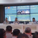 Kapolres Kotamobagu AKBP Irwanto bersama Kabidkum Polda Sulut, Aspidum Kejati Sulut, dan Kemenkumham Sulut saat membuka sosialisasi KUHAP baru di Aula Motabi Polres Kotamobagu, Selasa (9/6/2026). Forum lintas instansi ini menandai era baru penegakan hukum yang transparan dan akuntabel di Bolaang Mongondow Raya.