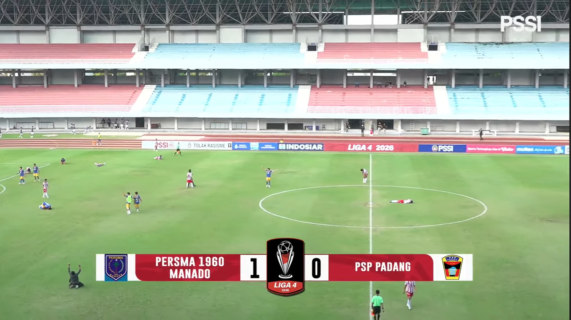 Hasil akhir laga pamungkas Grup S Liga 4 Piala Presiden 2026 di Stadion Mandala Krida, Yogyakarta, Senin (15/6/2026). Persma 1960 Manado memastikan kemenangan tipis 1-0 atas PSP Padang lewat gol tunggal Riando Subuh.