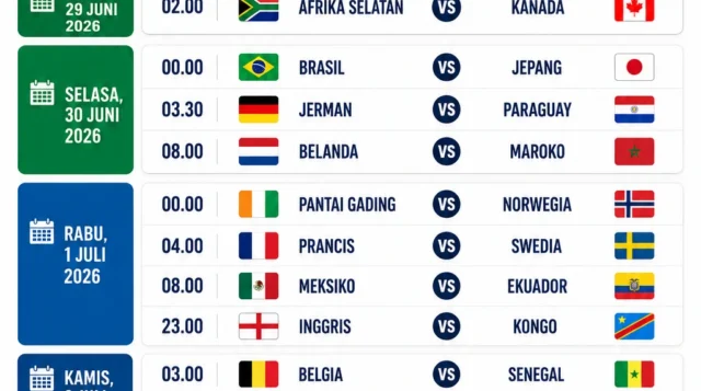 Jadwal 32 Besar Piala Dunia 2026: Ada Empat Laga Big Match 