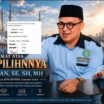 Poster ucapan selamat: Visual dukungan kader BKPRMI Sulut atas hasil pemungutan suara yang menempatkan Sulhan unggul tipis.