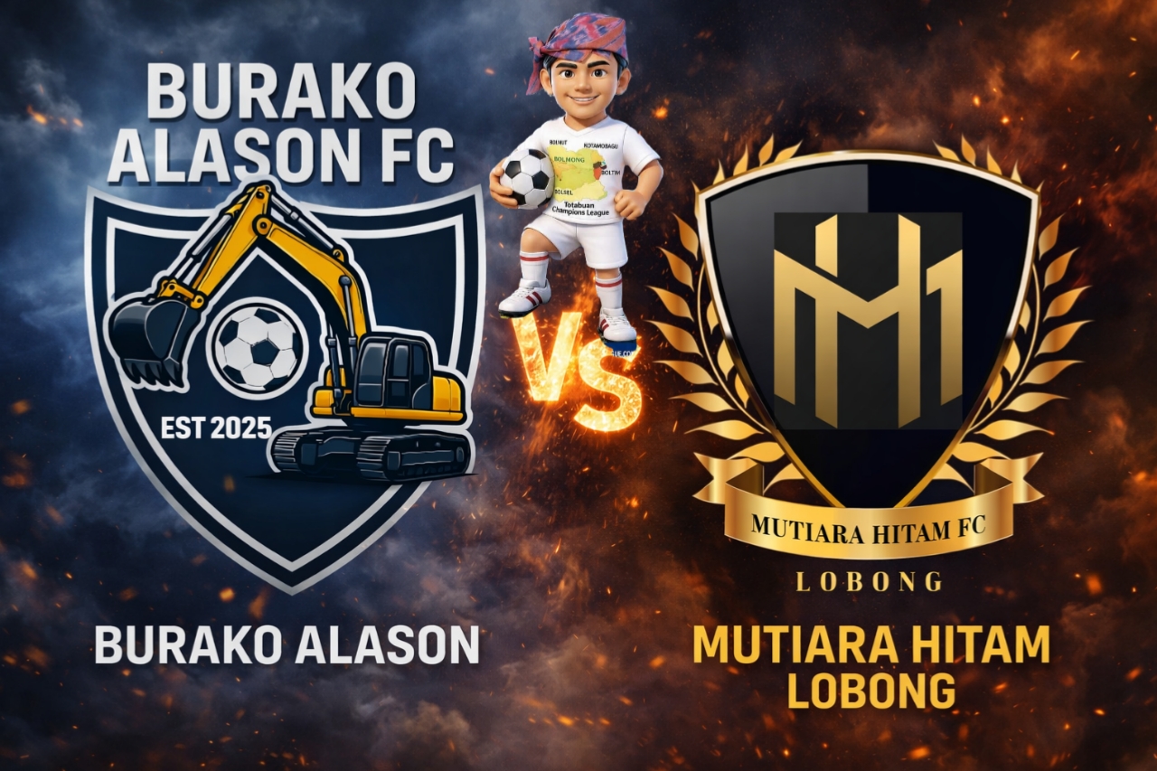 Skuad Burako Alason dan Mutiara Hitam Lobong siap bertanding dalam lanjutan babak penyisihan Grup A Totabuan Champions League (TCL) 2026 di Stadion Nunuk Matali, Kotamobagu.