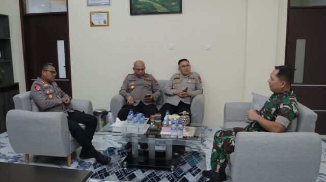 Terima Kunjungan Dandim, Kapolres Kotamobagu Bahas Kamtibmas 