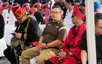 Kapolres Boltim AKBP Golfried Hasiholan Pakpahan saat menghadiri pelantikan Pengurus Ormas Adat dan Budaya Waraney Tanah Toar Lumimuut (TTL) periode 2026–2031 di Kota Manado, Sabtu, 25 Juli 2026.