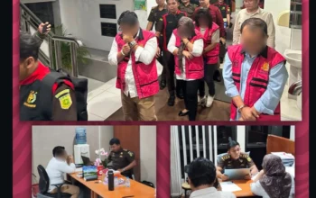 Mantan Kepala BPN Kotamobagu Ditahan Kejari Talaud, Diduga Terjerat Kasus Korupsi Lahan SPBU 3 Tersangka korupsi lahan SPBU Talaud digiring petugas Kejari usai penetapan resmi di Manado.