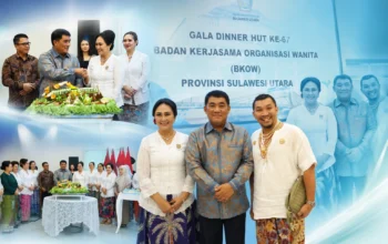 HUT ke-67 BKOW, Gubernur Yulius Dorong Peran Perempuan Sulut 3 Gubernur Yulius Selvanus menghadiri Gala Dinner HUT ke-67 BKOW Provinsi Sulawesi Utara di Wisma Negara Bumi Beringin, Manado.