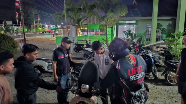 Cegah Gangguan Kamtibmas, URC Resmob Polres Bolmong Patroli di Lolak-Sangtombolang