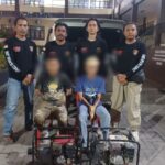 Tim URC Sat Reskrim Polres Kotamobagu mengamankan dua terduga pelaku pencurian mesin alkon milik petani di Desa Singsingon.