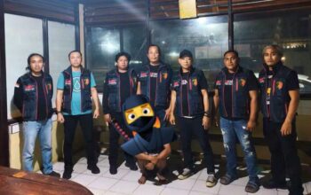 Tim URC Polres Bolmong bergerak menangani keributan dan mengamankan terduga pelaku di Desa Pusian, Kecamatan Dumoga Timur, saat Pengucapan Syukur Dumoga Raya, Minggu, 23 Agustus 2026.