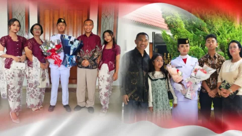 Berbakti untuk NKRI, Dua Anak Yohanis Batara Randa Bergantian Jadi Paskibraka Kotamobagu