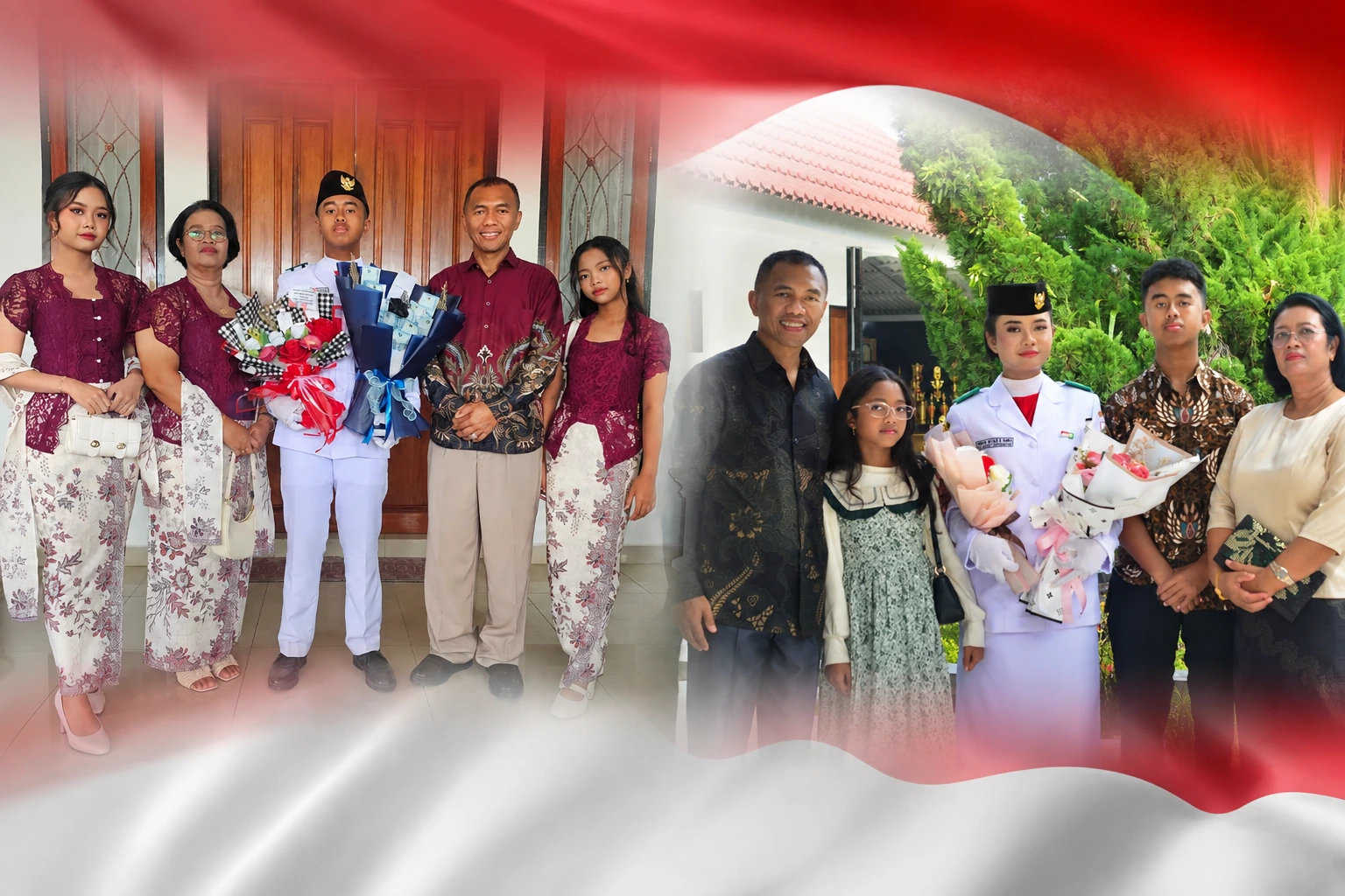 Yohanis Batara Randa bersama istri dan anak-anaknya. Putra mereka, Yosua Batara Randa, bertugas sebagai Paskibraka Kota Kotamobagu pada HUT ke-81 RI 2026, meneruskan jejak sang kakak, Theresia Natalia Batara Randa, yang menjadi Paskibraka pada 2025.