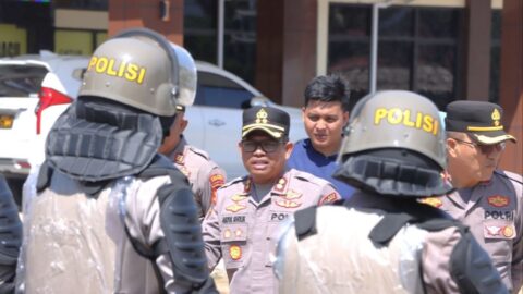 Kapolres Kotamobagu Cek Latihan Dalmas, Pastikan Personel Siap