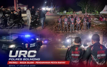 KRYD Malam HUT RI, Tim URC Polres Bolmong Sisir Sajam dan Amankan Pesta Rakyat di Mopuya