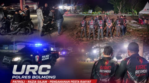 KRYD Malam HUT RI, Tim URC Polres Bolmong Sisir Sajam dan Amankan Pesta Rakyat di Mopuya