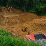 Lokasi yang diduga menjadi kawasan aktivitas Pertambangan Emas Tanpa Izin (PETI) di Lokosina, Desa Dumagin B, Kecamatan Pinolosian Timur, Bolsel.
