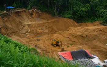 Lokasi yang diduga menjadi kawasan aktivitas Pertambangan Emas Tanpa Izin (PETI) di Lokosina, Desa Dumagin B, Kecamatan Pinolosian Timur, Bolsel.