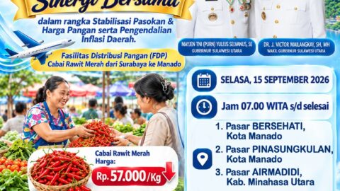 Pemprov Sulut Gelar Pasar Cabai Murah di 4 Lokasi 9 Infografis sosialisasi sinergi Pemprov Sulawesi Utara dan Bank Indonesia dalam program Fasilitas Distribusi Pangan (FDP) cabai rawit merah dari Surabaya ke Manado di empat pasar tradisional.