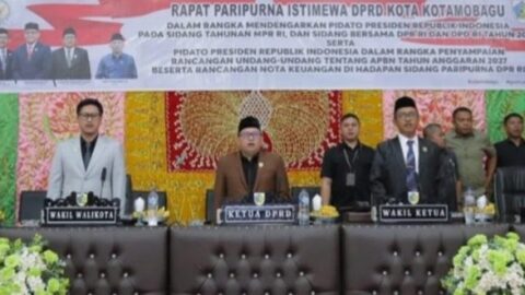 Wawali Kota Kotamobagu Hadiri Paripurna DPRD Dalam Rangka Mendengarkan Pidato Kenegaraan