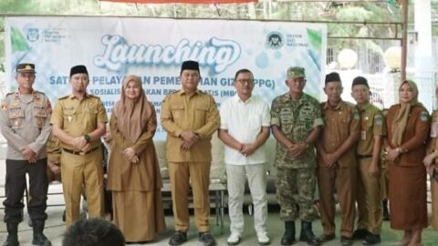 Ketua DPRD Bolsel Ariffin Olii saat menghadiri launching dan sosialisasi Program Makan Bergizi Gratis di SPPG Desa Deaga, Kecamatan Pinolosian Tengah, Selasa, 15 September 2026. Foto: Iswandi/Sulutplus