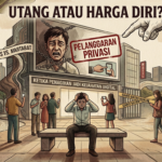 Ilustrasi: Utang atau Harga Diri? Mengubah sengketa finansial menjadi penghakiman publik di ruang digital adalah tindakan main hakim sendiri yang memunculkan dampak psikologis permanen bagi korban.