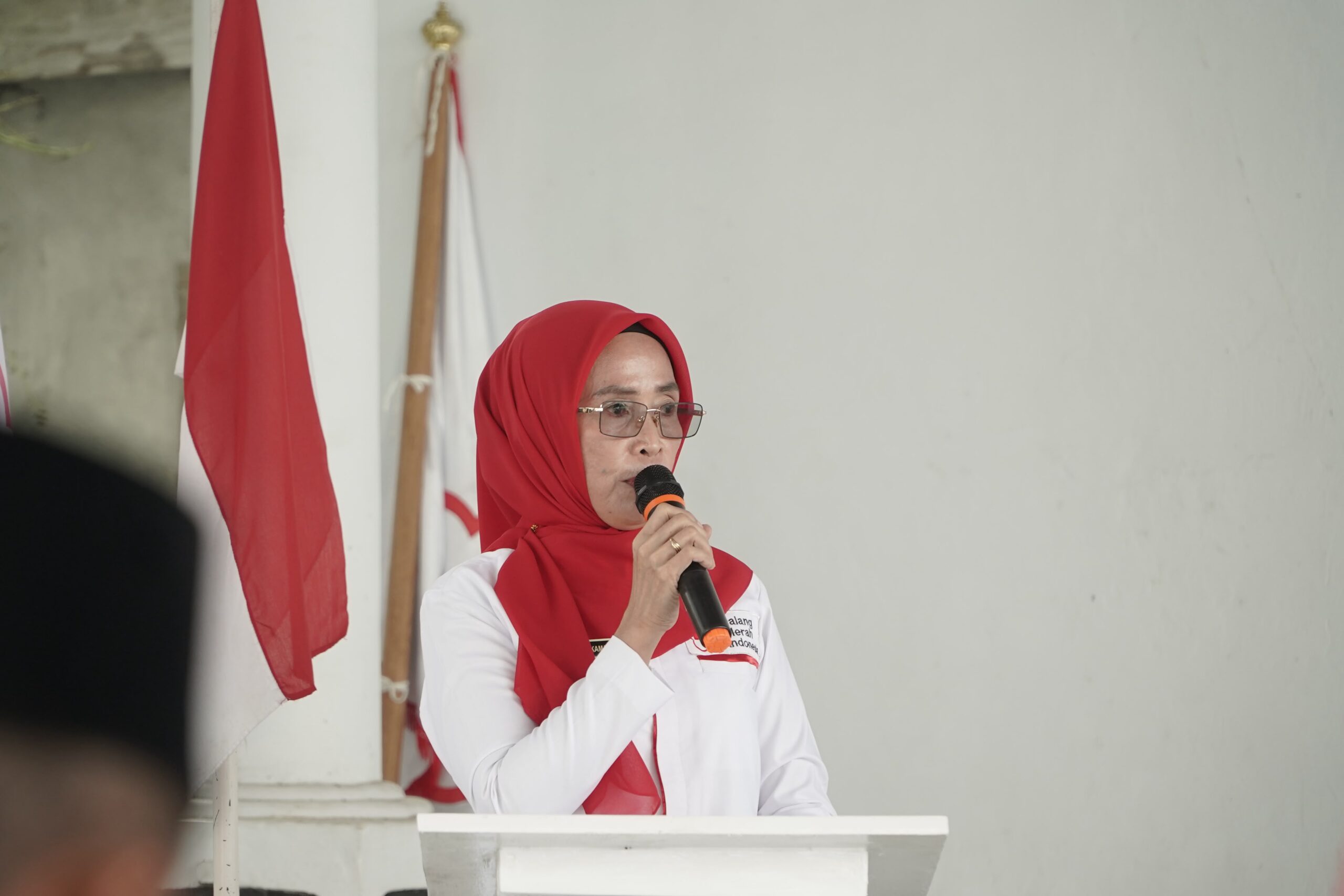Ny Selpian Kamaru-Manoppo saat memberikan sambutan usai terpikih Ketua PMI Bolsel dalam Muskab di Guest House Pemkab Bolsel, Kamis, 1 Oktober 20266. Foto: Istimewa