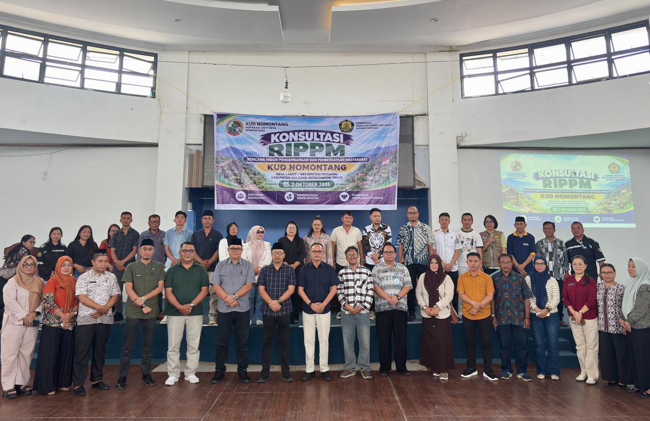 Konsultasi dan pembahasan RIPPM KUD Nomontang Tahun 2027 di Kantor Bupati Boltim, Jumat, 2 Oktober 2026.
