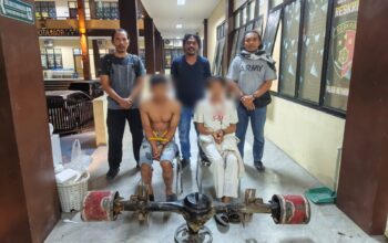 Curi Mesin Tromol, Dua Warga Boltim Ditangkap URC Polres Kotamobagu