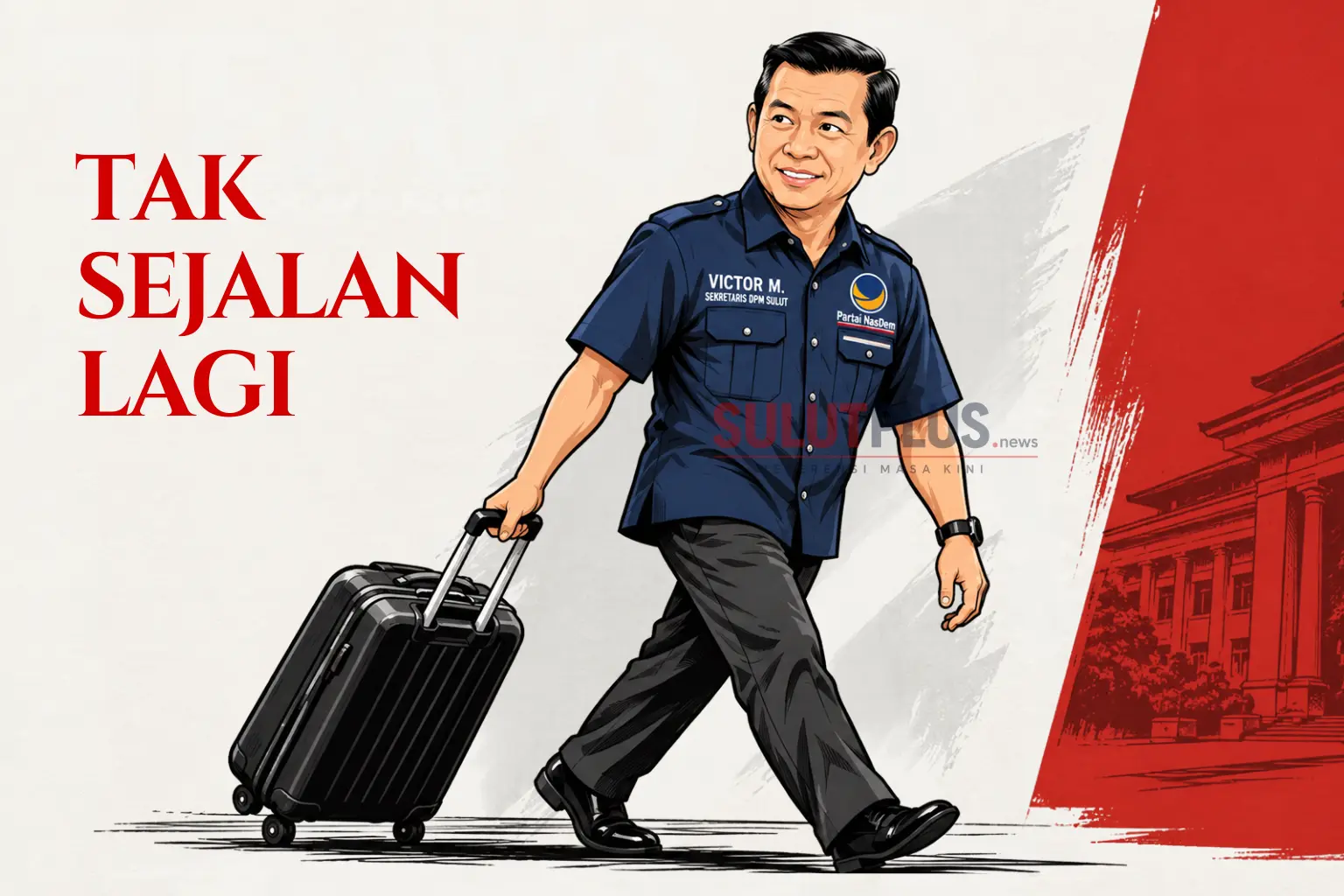 Ilustrasi: Victor Mailangkay 'angkat koper' dari NasDem Sulut. Mundur dari Ketua DPW karena alasan dinamika internal dan tak seirama lagi.